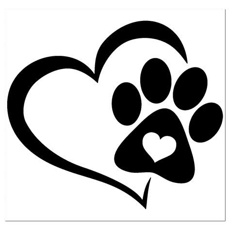 Dog Paw With Heart And Heart Surrounding Decal Pet Dog