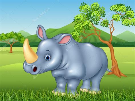 Rinoceronte De Dibujos Animados En La Selva 2022