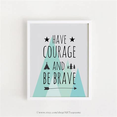 Baby Boy Quotes Sayings Printable Nursery Art Poster Courage