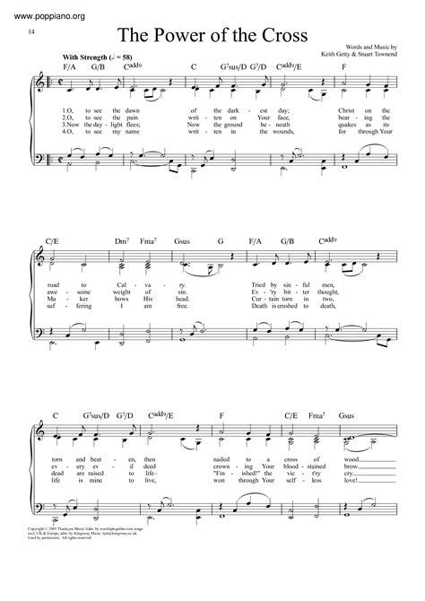 Hymn The Power Of The Cross Sheet Music Pdf Free Score Download