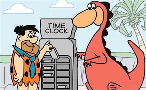 Fred Flintstone Punching Time Clock