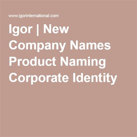 New Company Names Product Naming Corporate Identity New Company Names