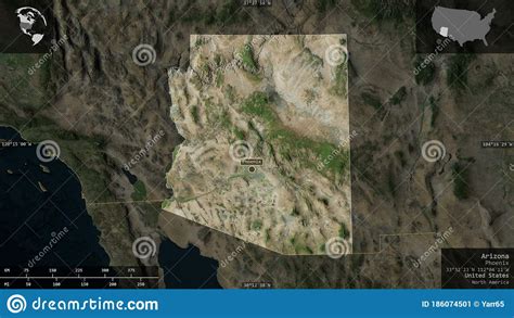 Arizona United States Composition Satellite Stock Illustration