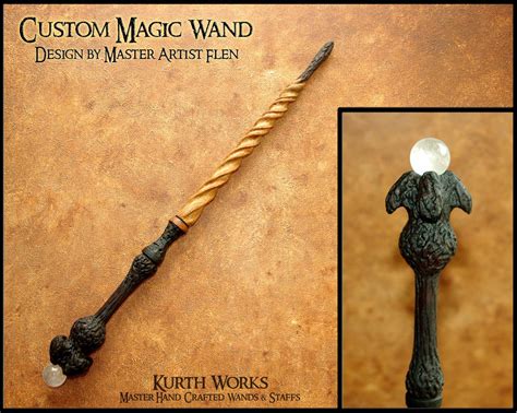 Custom Wizard Spiraled Crystal Magic Wand Kurth Works
