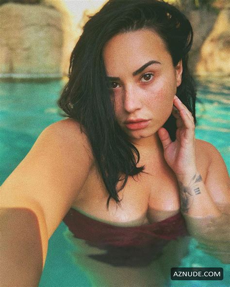 Demi Lovato Took A Few Sexy Photos Posing In The Pool In A One Piece Aznude