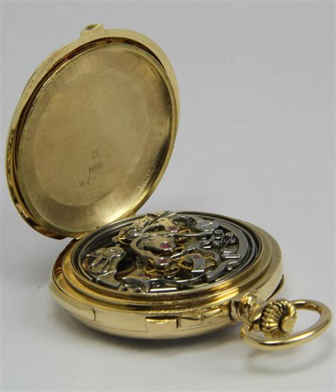 patek philippe yellow gold minute repeater split second chronograph pocket watch for sale at