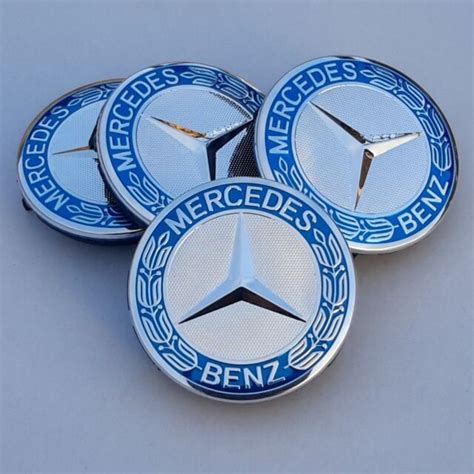 4 X Genuine Original Mercedes Benz 75mm Chrome Alloy Wheel Centre Caps