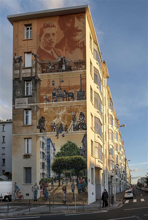 les fresques de la cité urbaine tony garnier de lyon restaurées 5façades