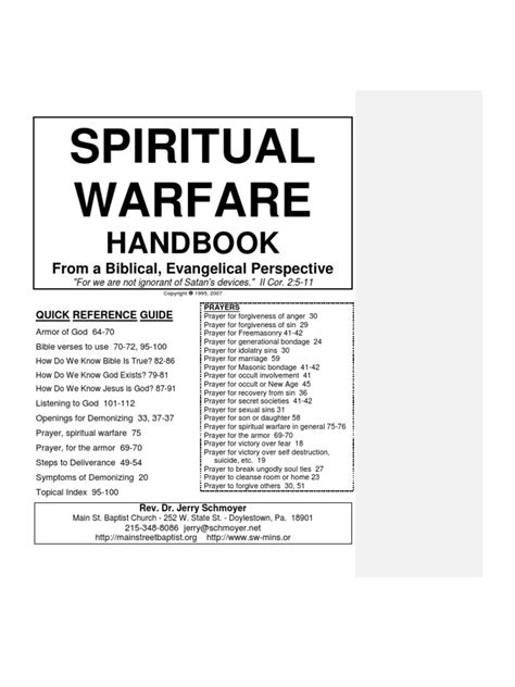 Spiritual Warfare Handbook Schmoyer Pdf Spiritual Warfare Satan