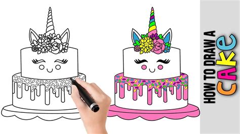 How To Draw A Unicorn Cake Easy Homemade Unicorn Rainbow Cake Recipe