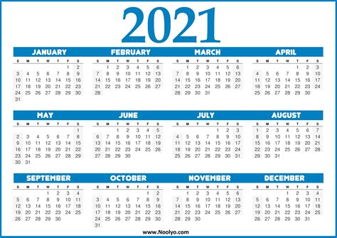 Uaa Calendar 2021