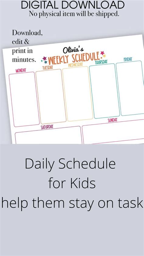 Pin On Schedules For Kids
