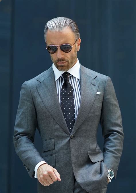 Well Dressed Men Over 50 Sharp Dressed Man Grey Suit Men Mens Suits Grey Pinstripe Suit