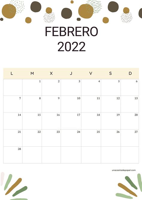 Calendario Febrero 2022 Para Imprimir 2022 Spain
