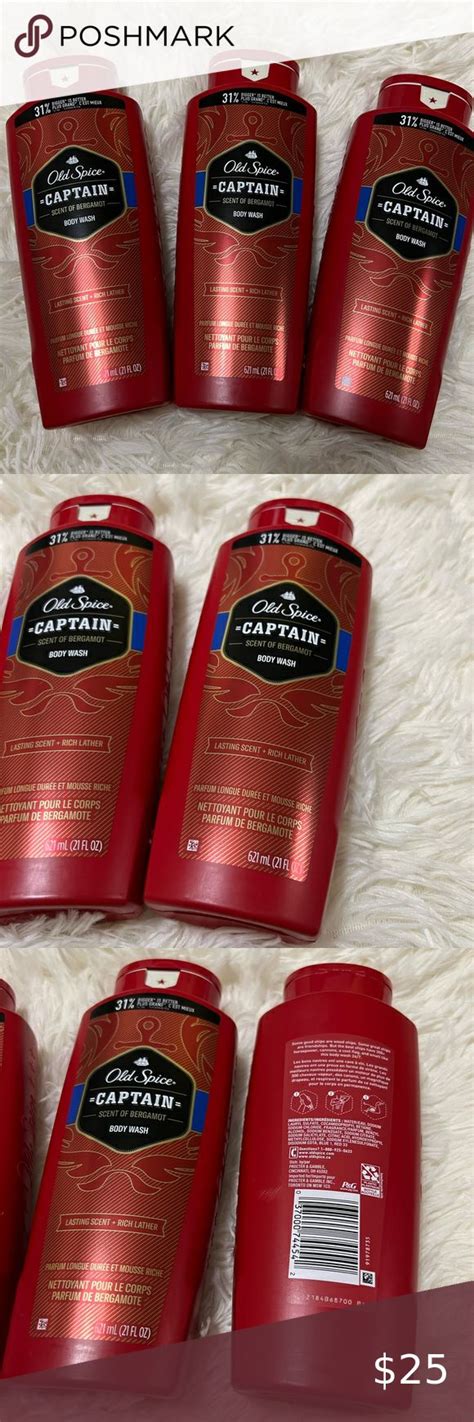 Lot Of 3 Old Spice Mens Body Wash Captain Scent Of Command 21 Oz In