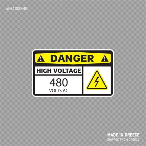 Decal Sticker Danger High Voltage 480 Volts Ac Information Etsy