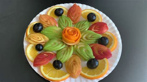 Fruits Garnish Apple Orange Grapeshow To Make Fruits Gurnish Youtube