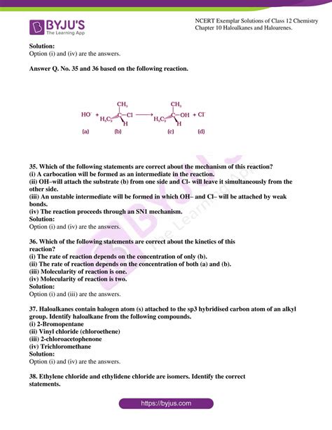 Ncert Exemplar Class Chemistry Solutions Chapter Haloalkanes