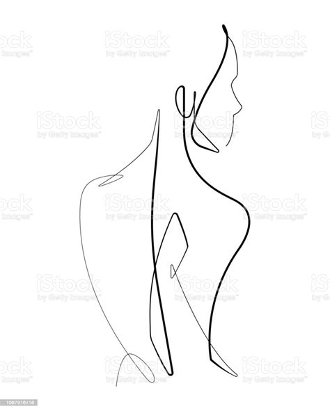 Female Form Continuous Vector Line Graphic Stock