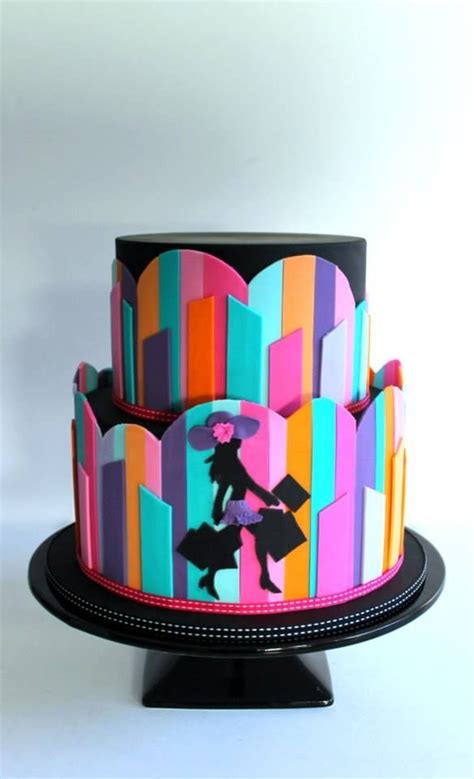 Fashionista Abstract Art Cake By Little Wish Cake ᘡղbᘠ Bolo Fashionista Bolos Temáticos Bolo