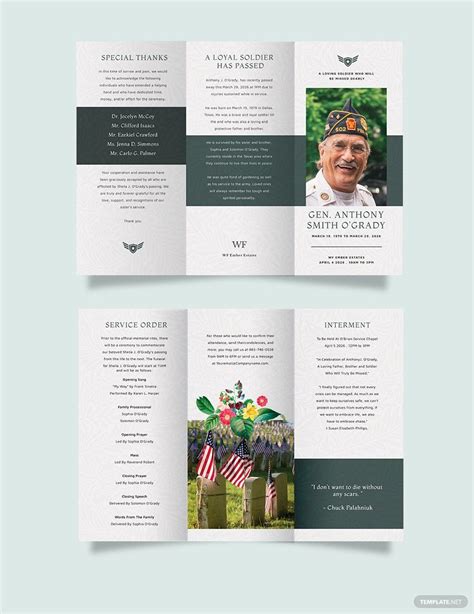 Blank Funeral Memorial Bi Fold Brochure Template In Psd Word