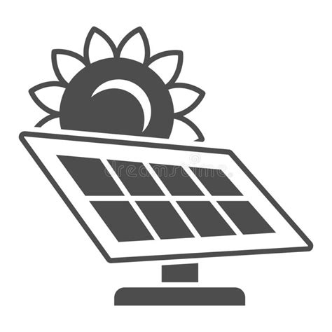 Solar Battery Solid Icon Solar Panel Vector Illustration Isolated On