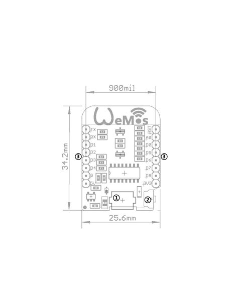 D1 Mini Wemos Esp8266 Arduino Compatible Layout Wifi 80160mhz 4mb