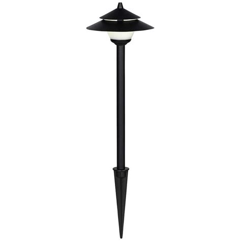 Pagoda Textured Black 8 Piece Led Landscape Path Light Set 67m82