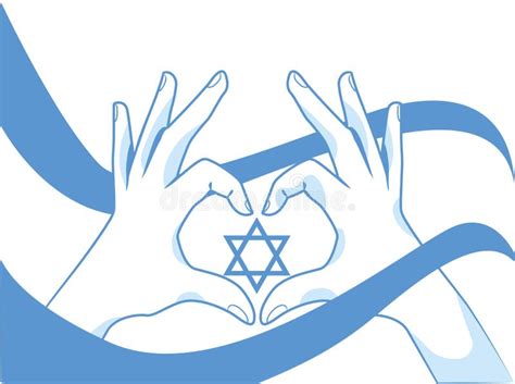 Руки и флаг с Звездой Давида Иллюстрация вектора иллюстрации