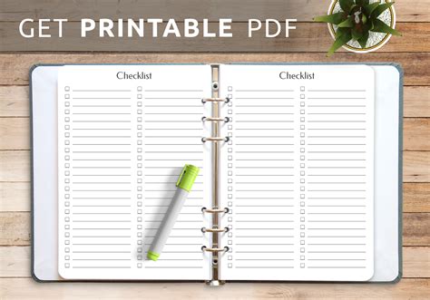 Download Printable Blank Checklist Template Pdf