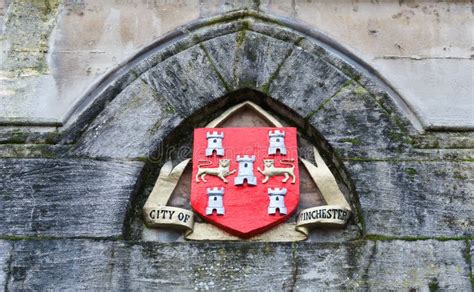 City Of Winchester Seal On Building Stock Image Image Of Emblem Arch