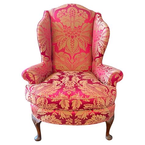 18th Century English Queen Anne Walnut Wing Chair With Shell Carving At