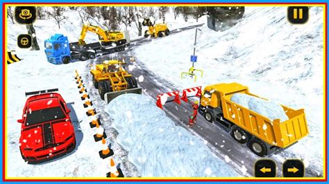 Excavator Snow Blower Rescue Snow Plow Amazing Truck Game Android Gameplay⛄☃️ Youtube