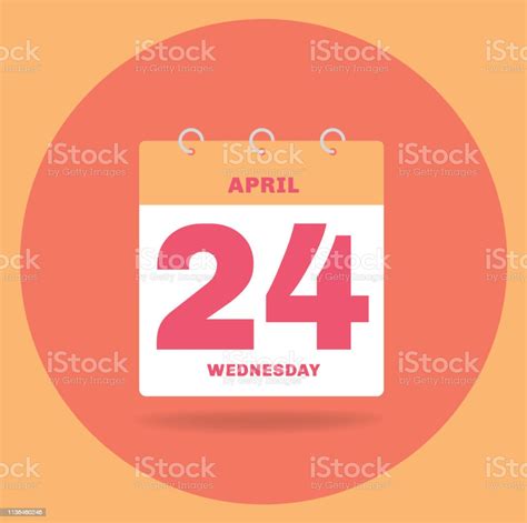 Day Calendar With Date April 24 Stock Illustration Download Image Now