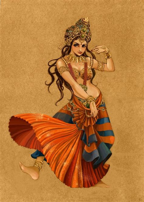 Guoguoghost Indian Dancer India Art Indian Art Paintings Indian Paintings
