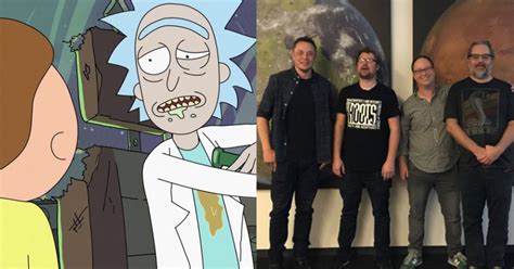 Elon Musk And Rick And Morty Creators Met Irl At The Spacex Headquarters