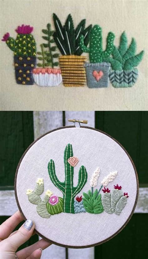 Diy Bordando Cactos E Suculentas ⋆ De Frente Para O Mar Arte Do Bordado à Mão Cactos E