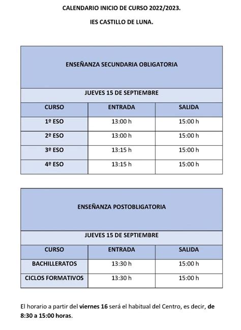 Inicio De Curso 2022 23 Ies Castillo De Luna