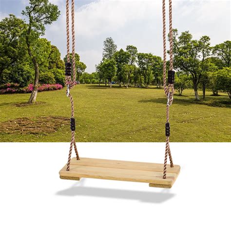 Outdoor Swing Set Adult Tree Swing Seat Kids Trapeze Chair Wooden
