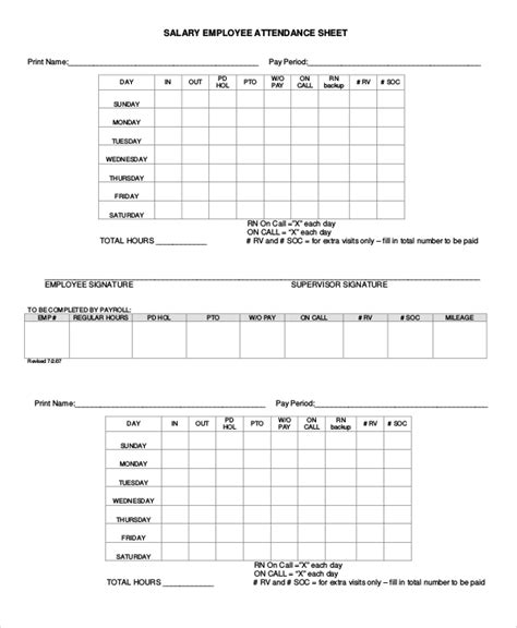 Free 19 Sample Attendance Sheet Templates In Pdf Ms Word