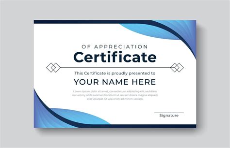 Modern Abstract Certificate Appreciation Achievement Template Award