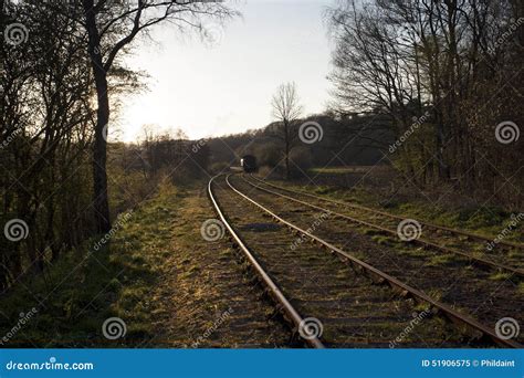 Train Line Into The Sunset Stock Image Image Of Railroad 51906575