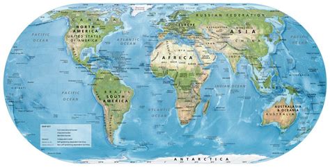 Satellite World Map A Reference Map Showing The Worlds Countries And
