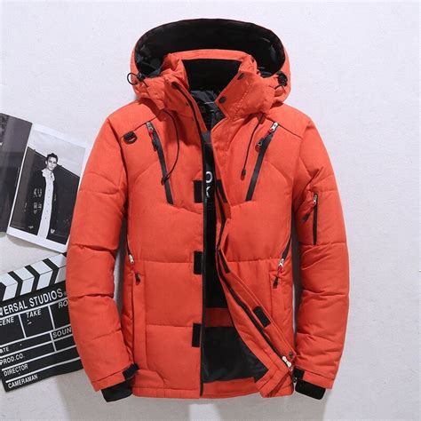 20 degree winter parkas men jacket male white duck down jacket hooded outdoor thick warm padded