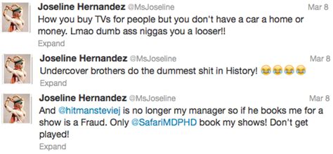 In The Tweets Joseline Hernandez “outs” Stevie J Again Fires Him As Her Manager Photos