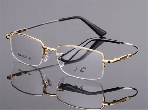 new spectacle eyeglasses shape memory titanium alloy half rim optical frames eyewear for men