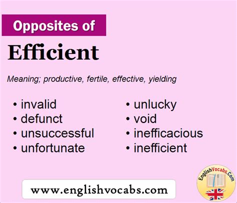 Opposite Of Efficient What Is Opposite Antonym Word Efficient