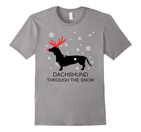 Dachshund Through The Snow Shirt Christmas Shirts Dog Art Artvinatee