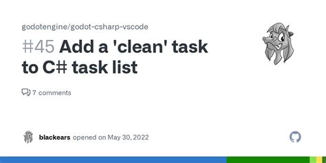 Add A Clean Task To C Task List Issue Godotengine Godot