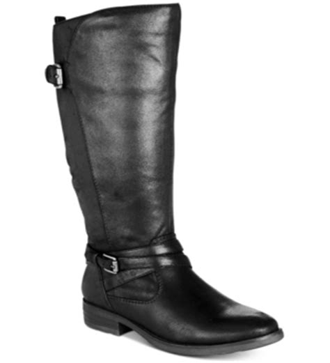 Baretraps Womens Alysha Faux Leather Tall Riding Boots Black Size 9